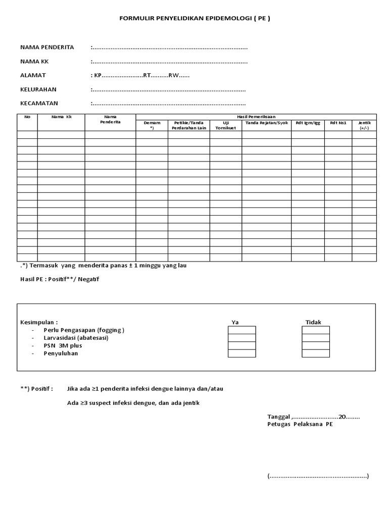 Penyelidikan Epidemiologi DBD | PDF | Memasak, Makanan, & Anggur