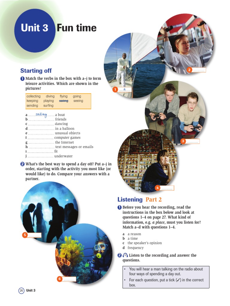 Fun Time Unit 3 PDF Verb Adverb