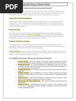 Corporate Finance Theory Notes