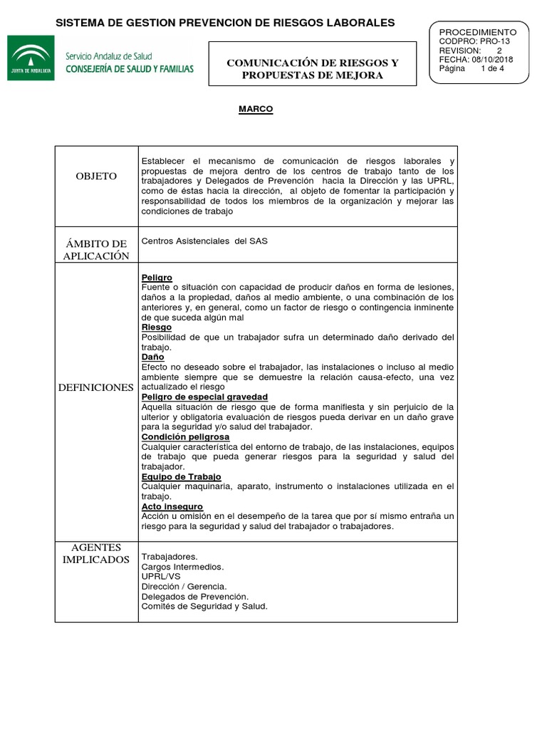 Comunicación de Riesgos Laborales SAS | PDF | Riesgo | Seguridad y ...