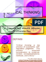 Critical Thinking & Reflective Learning 2019
