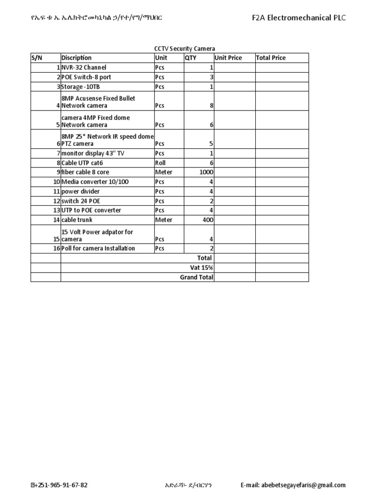 Cctv Camera Price PDF