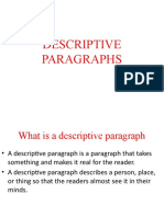 Descriptive Paragraphs