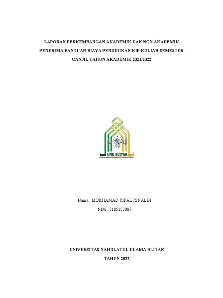 Format laporan kip kuliah 2020 pdf