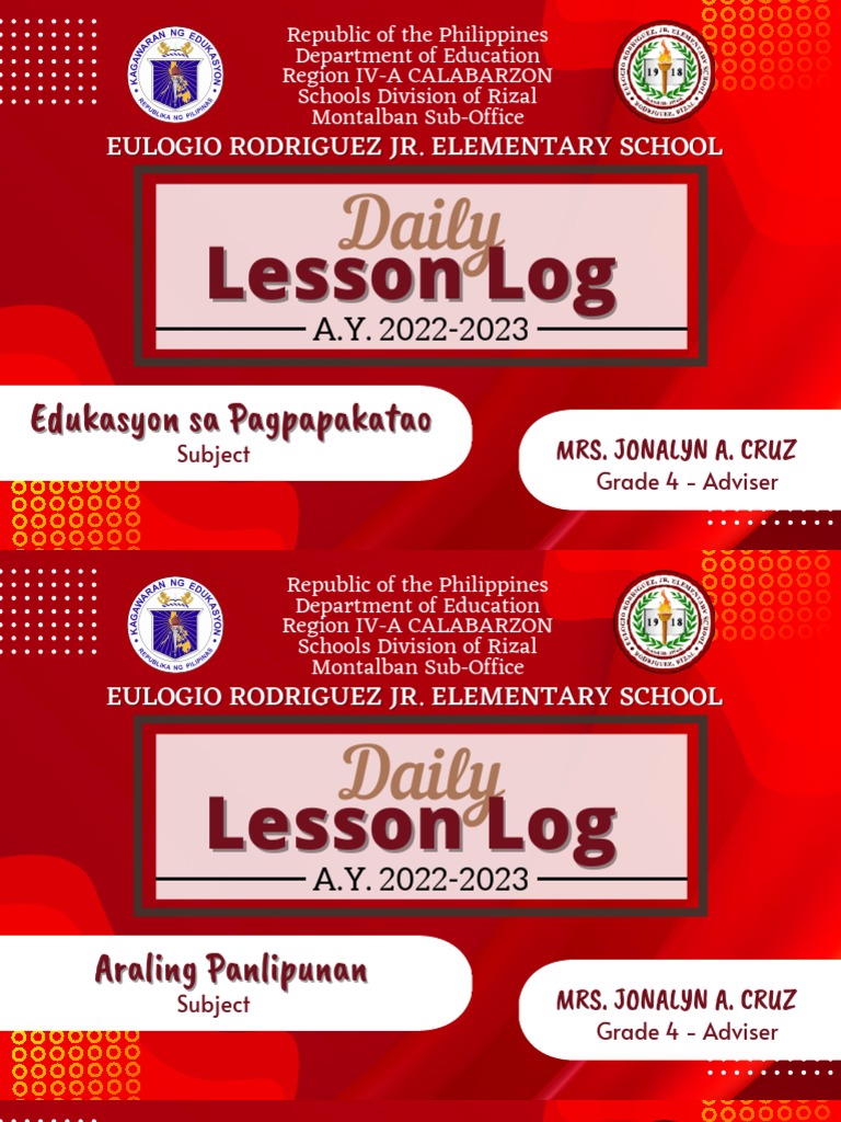 Daily Lesson Log Template PDF
