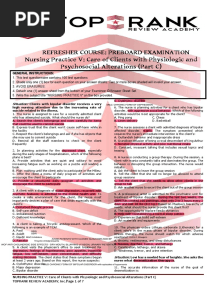Refresher Course: Preboard Examination