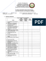 TRAINING NEEDS ASSESSMENT (TNA) SURVEY RESULT School Disaster Risk Reduction and Management (SDRRM)