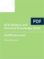 ACA Syllabus Handbook - Certificate 2023