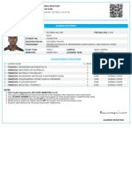 Student exam card for mechanical engineering courses