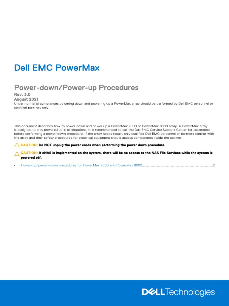 PowerMax Power Up Power Down PDF Computing Electrical Engineering