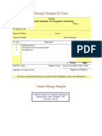 School Fee Receipt Sample