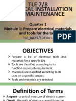 Quarter 1 Module 1: Prepare Electrical Materials and Tools For The Task