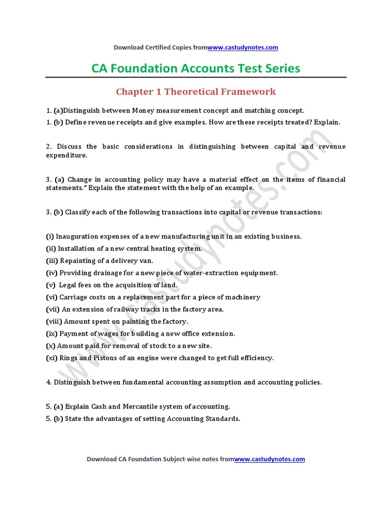 CA Foundation Accounts Chapter 1 Guide | PDF