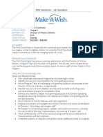 Make-A-Wish Hawaii Wish Coordinator Job Description
