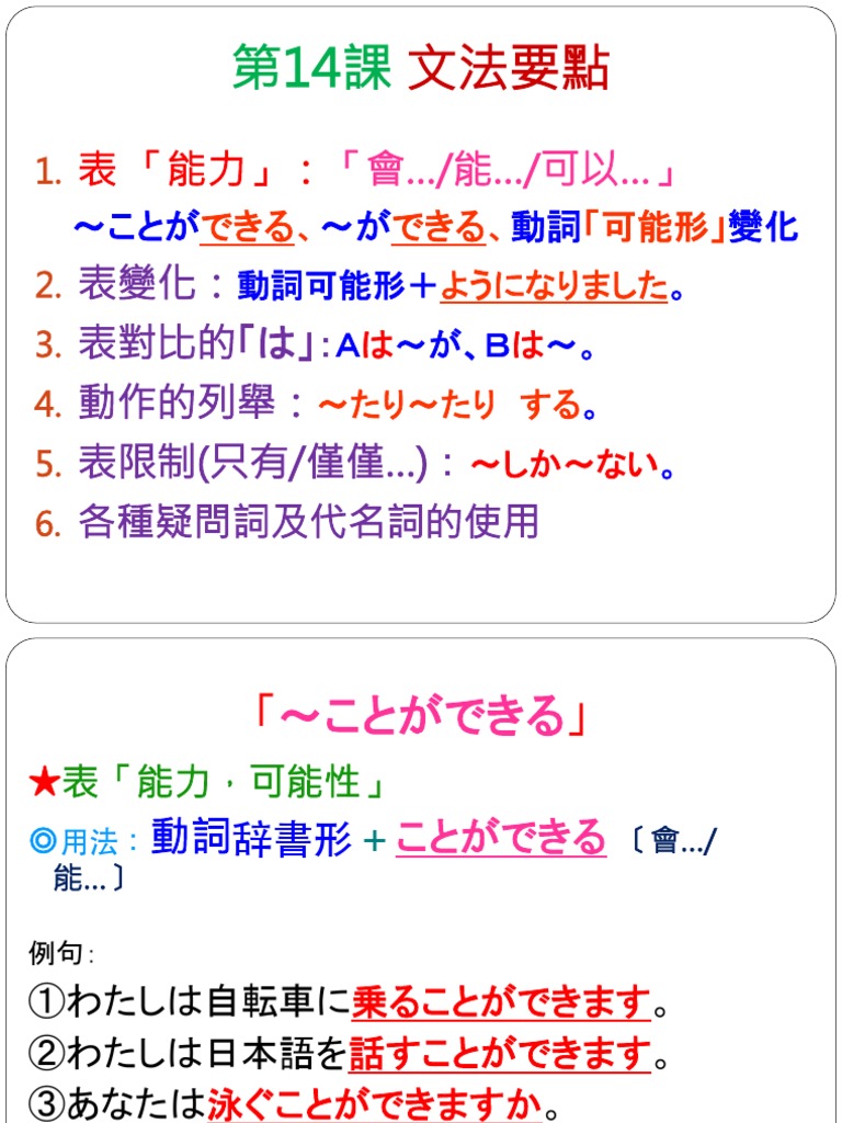 進學日本語L14文法 | PDF