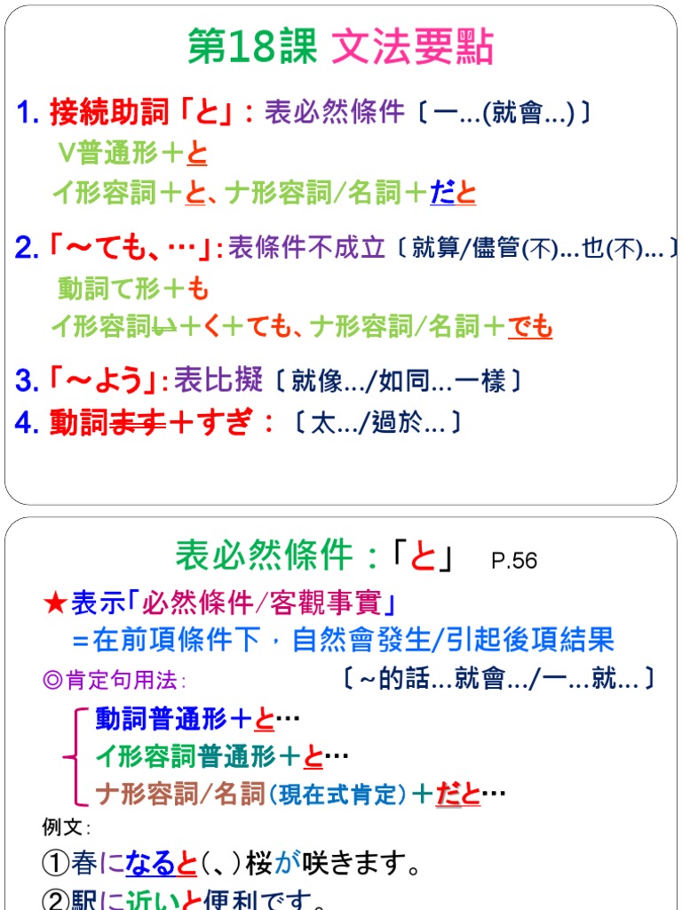 進學日本語L18文法 | PDF