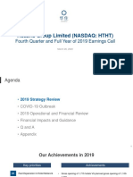 Huazhu Group Limited (NASDAQ: HTHT) : Fourth Quarter and Full Year of 2019 Earnings Call