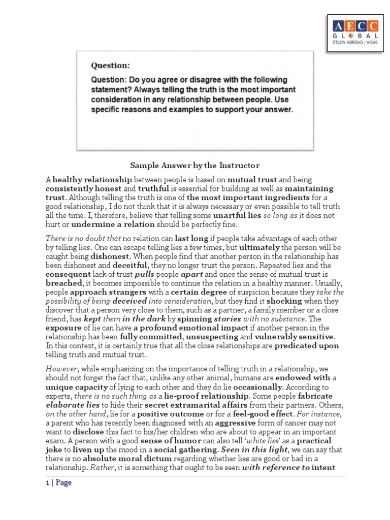 Essay - The Truth About Lie | PDF | Truth | Lie