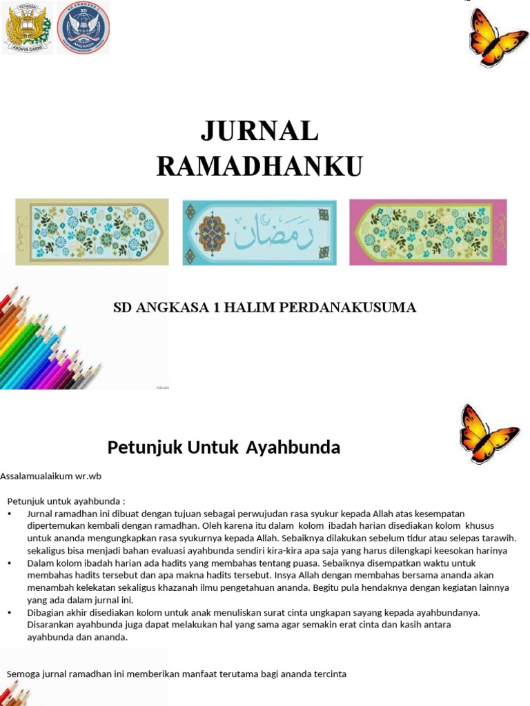 Jurnal Ramadhan untuk Anak SD Angkasa | PDF