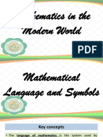 Week 3 Mathematical Language and Symbols