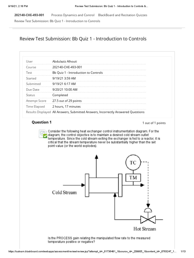 Review Test Submission BB Quiz 1 Introduction To Controls &.. PDF
