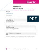 Entgeltbestimmungen Und Leistungsbeschreibungen Für: Magenta Internet Und Internet + TV Auf Kabelbasis Ab 08.02.2023