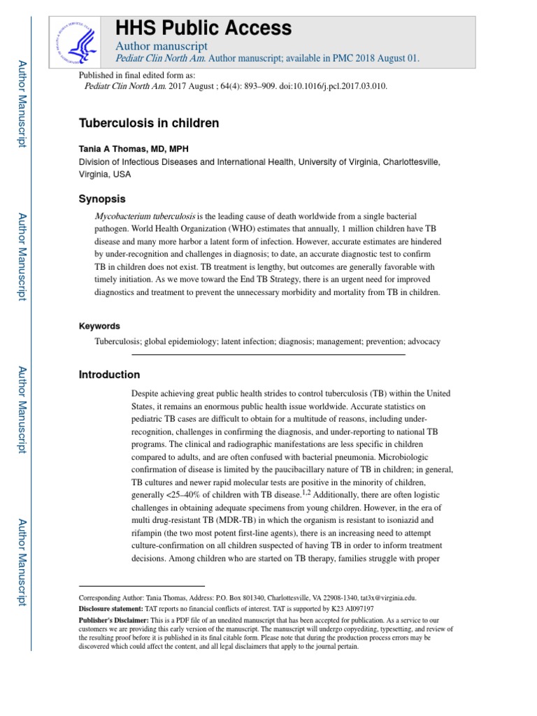 PEDIATRIC TUBERCULOSIS GUIDELINES 2021 visual data 4
