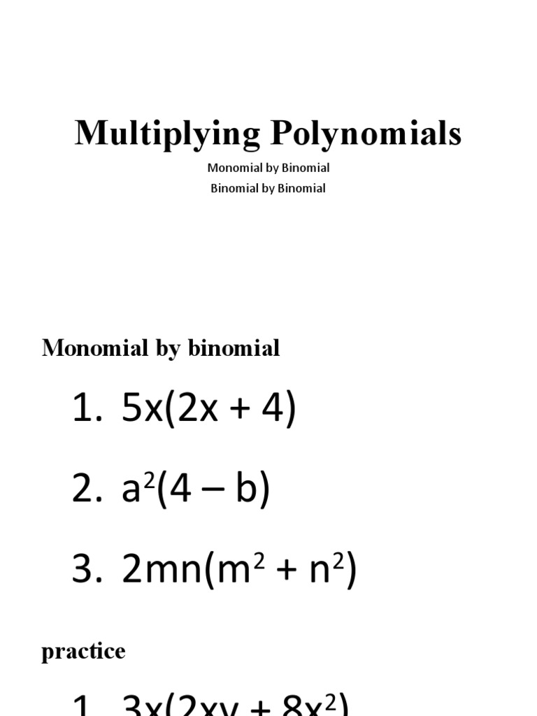 Multiplying Polynomials | PDF