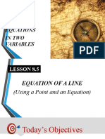 Lesson 8.5 Equation of A Line Given A Point and An Equation 01