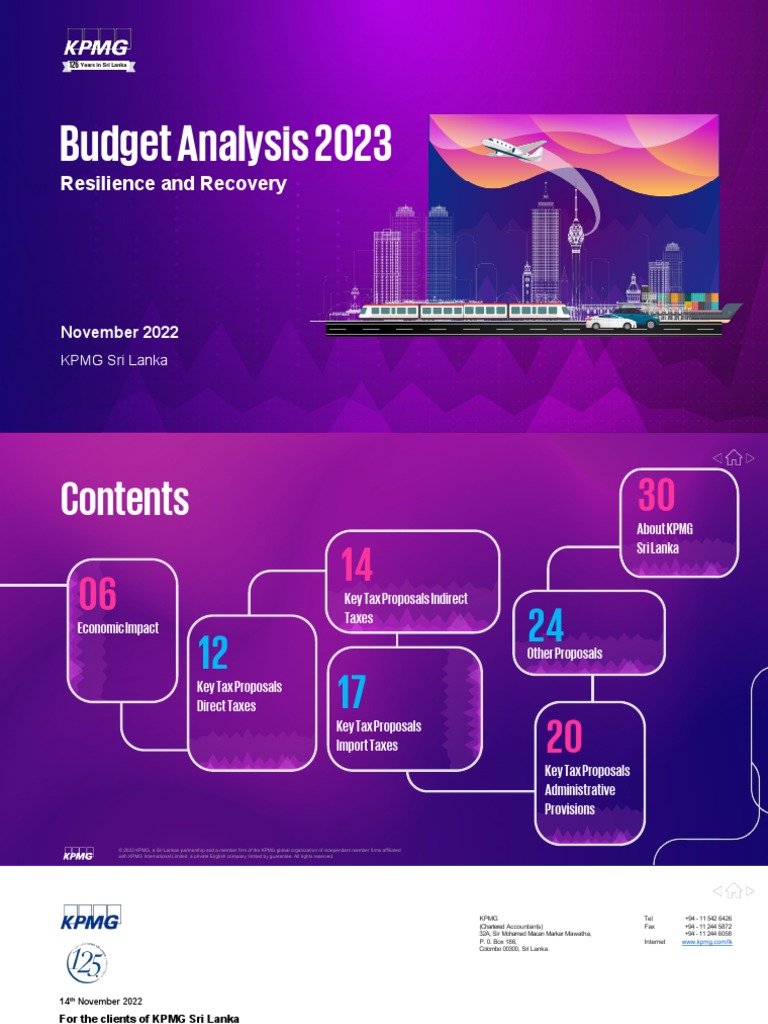 KPMG Budget Analysis 2023 Report PDF Taxes Inflation