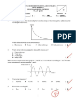 Physics Wave Quiz Corrections