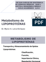 Metabolismo de lipoproteínas: transporte y almacenamiento de lípidos