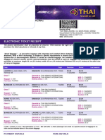 Thai Airways Ticket Receipt