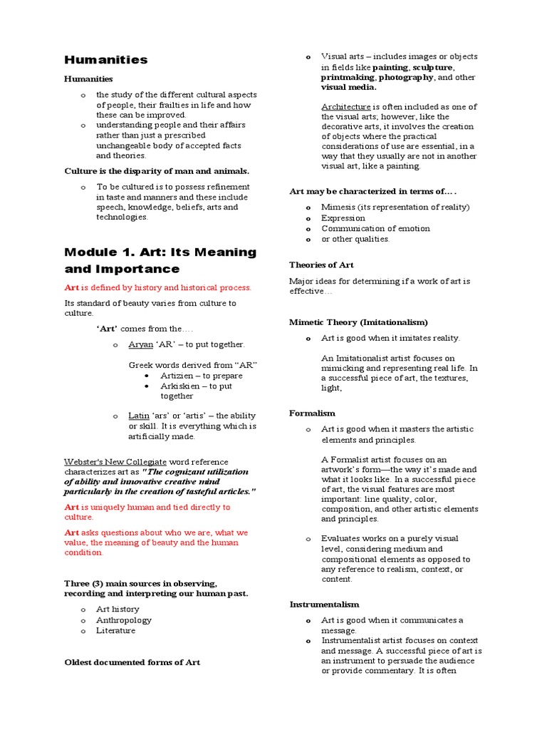 Art Appreciation Midterm Reviewer PDF Paintings Paint