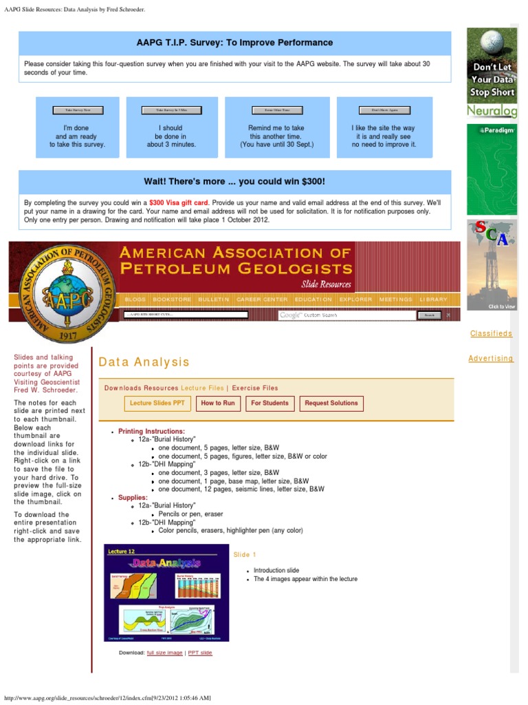 AAPG Data Analysis Slides by Fred Schroeder | PDF | Reflection ...