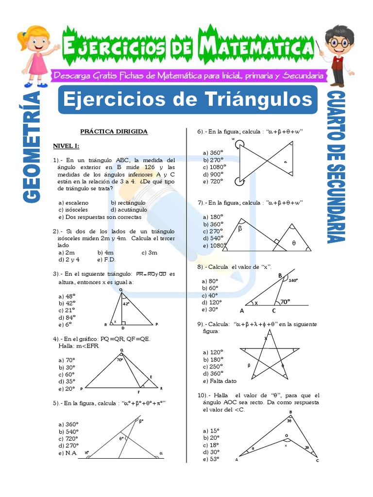 Ejercicios Resueltos de Triángulos | PDF | Triángulo | Objetos geométricos