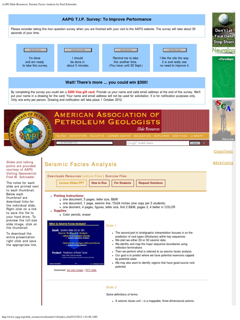 Aapg Slides Lecture 12 Seismic Facies Analysis Interpretation