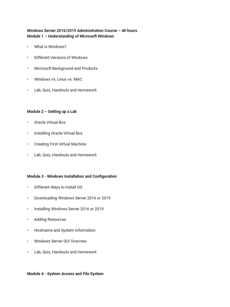 A comprehensive windows server 2016 2019 administration training course