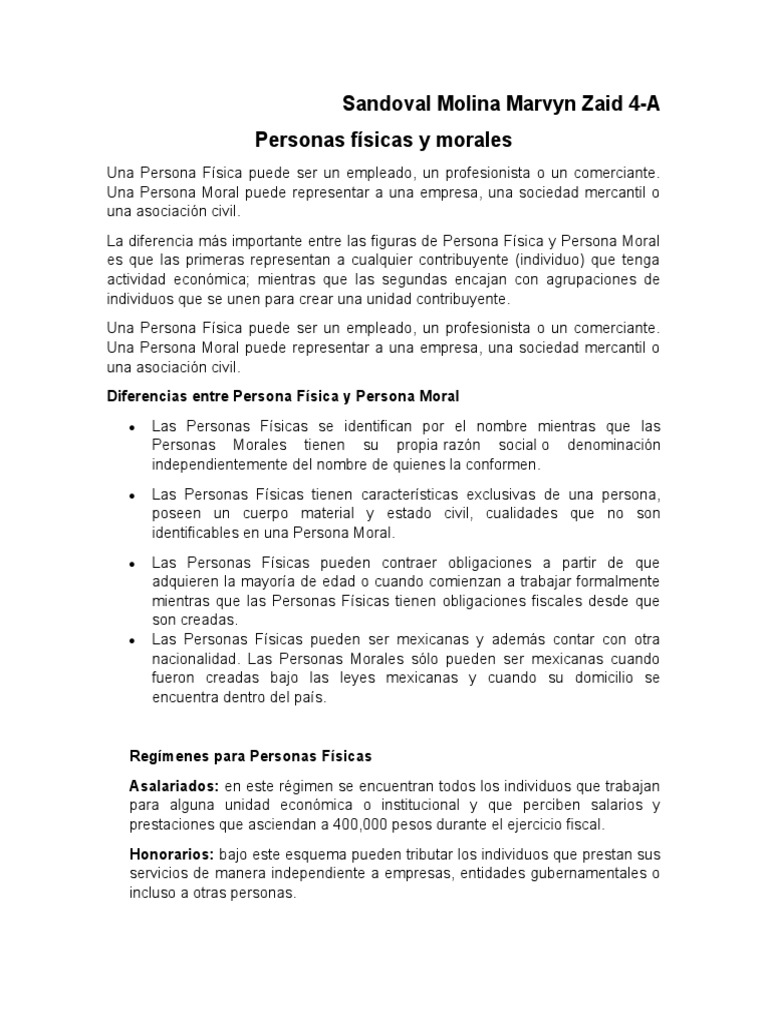 Personas Fisicas y Morales | PDF | Economias | Business