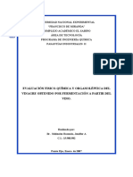 Evaluación Fisico-Química y Organoleptica Del Vinagre Obteni