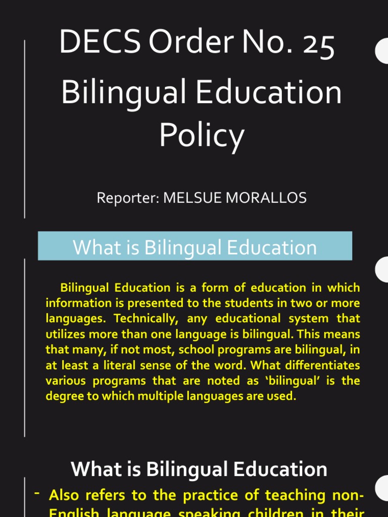 1974 Bilingual Education Policy Overview | PDF | Multilingualism | Schools