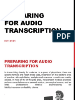 Preparing For Audio Transcription