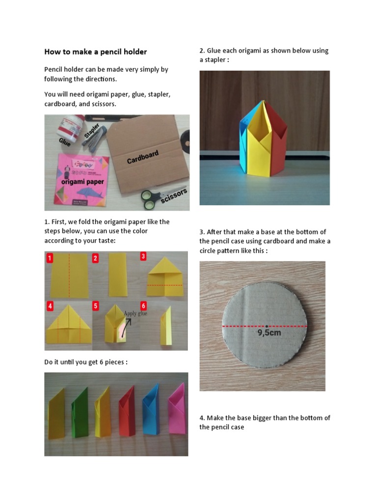 How to make a pencil holder PDF