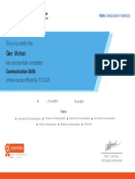 TCS iON Digital Learning Hub Certificate for Communication Skills Course