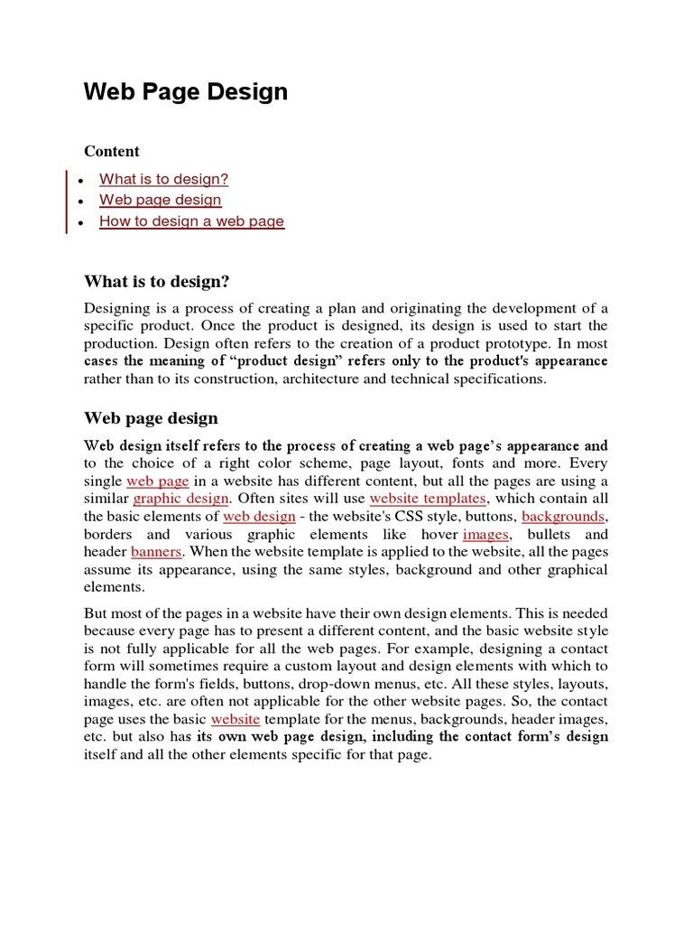 Web Page Design | PDF | Page Layout | Web Design