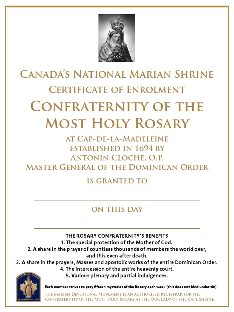 Benefits of the Rosary Confraternity | PDF