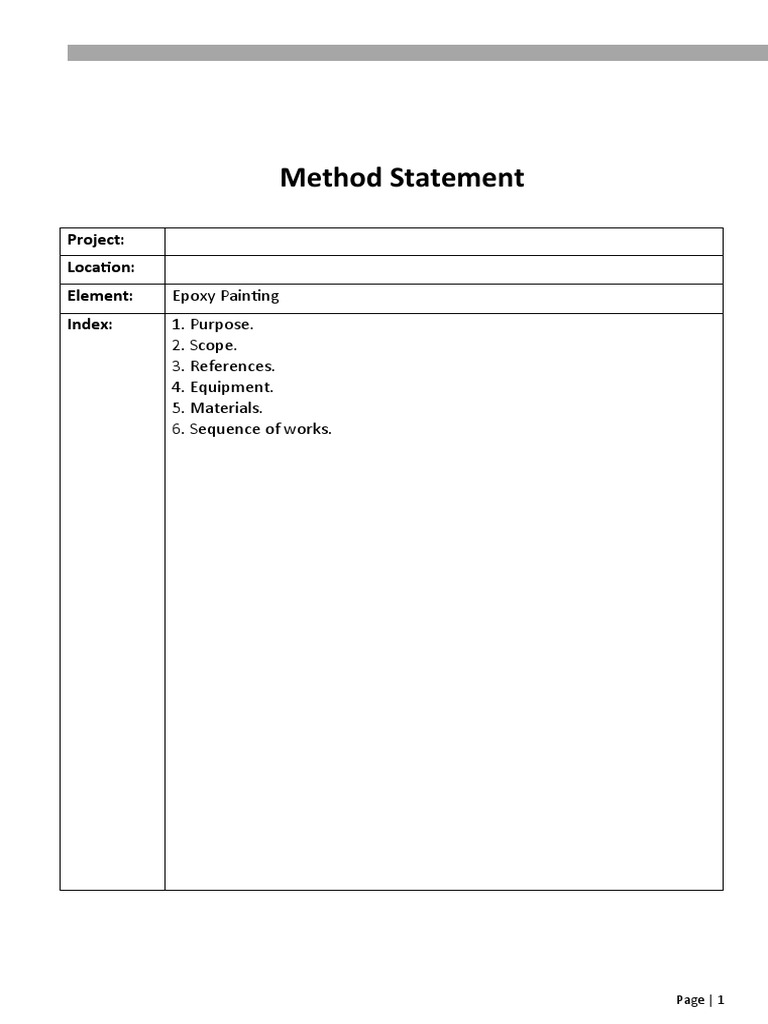 Method Statement - Epoxy Paitings | PDF
