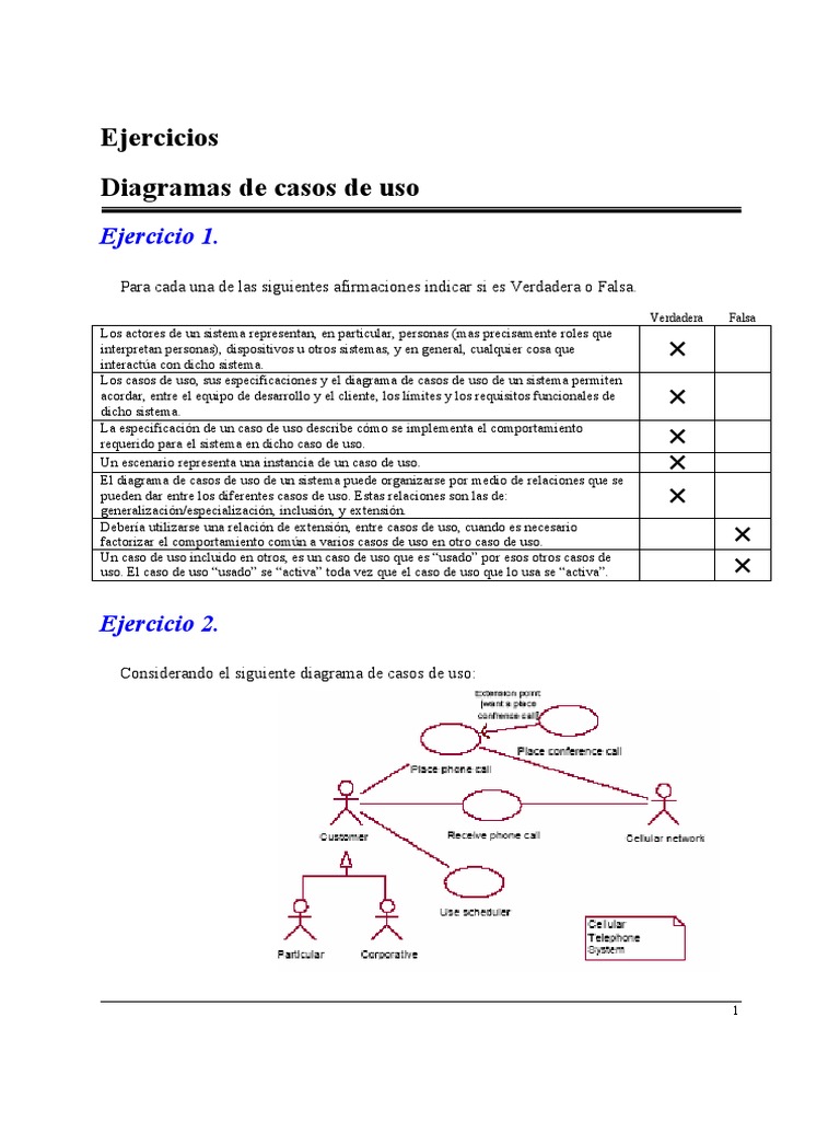 Ejercicios sobre Diagramas de Casos de Uso | PDF | Caso de uso | Teoría ...