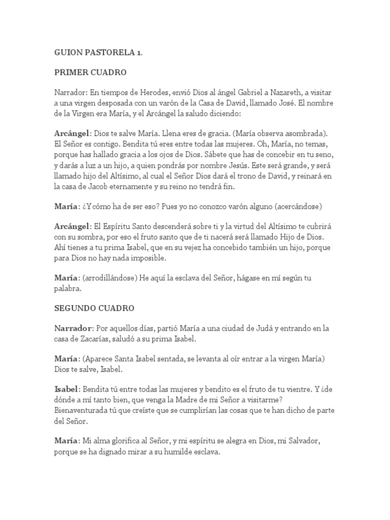 Guion Completo de Pastorela Navideña | PDF | María, madre de Jesús | Mesías