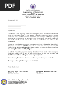 Gift Giving Letter